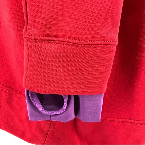 Champion Red & Purple Hooded Sweatshirt, Size L - Picture 4 of 8